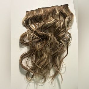 20" Curly Full Head Synthetic Hair Extensions Clip On/in Hairpiece New